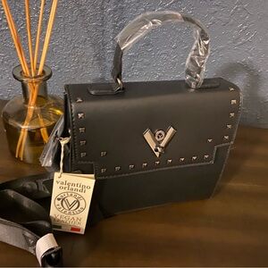 Valentino Orlandi Black Studded Gunmental hardware NWT